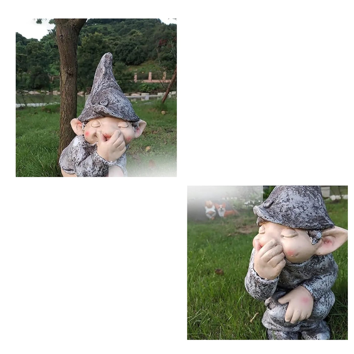 Pooping Naughty Gnome Miniature Statue Funny Resin Dwarf Home Garden Ornament US