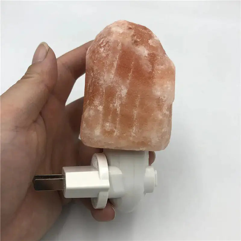 Himalayan Salt Lamp Natural Crystal Hand Carved Night Light Home Decor Air Purifying with Plug Release negative ions Warm white