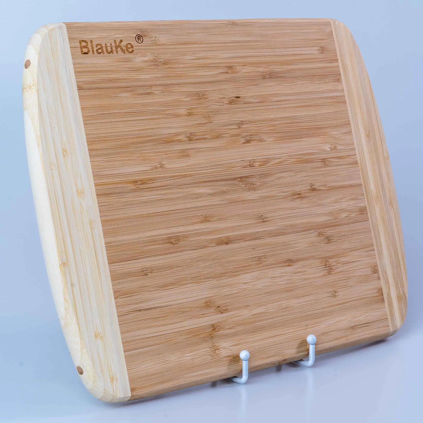 Large Wood Cutting Board for Kitchen 14x11 inch - Bamboo Chopping Board with Juice Groove - Wooden Serving Tray