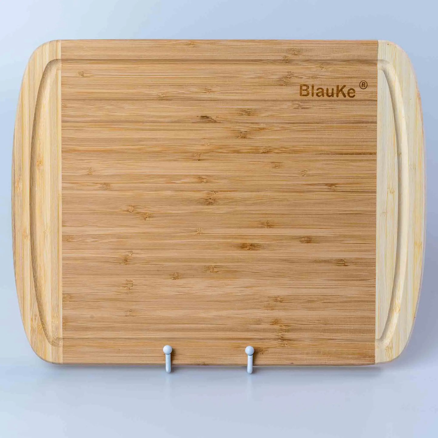 Large Wood Cutting Board for Kitchen 14x11 inch - Bamboo Chopping Board with Juice Groove - Wooden Serving Tray