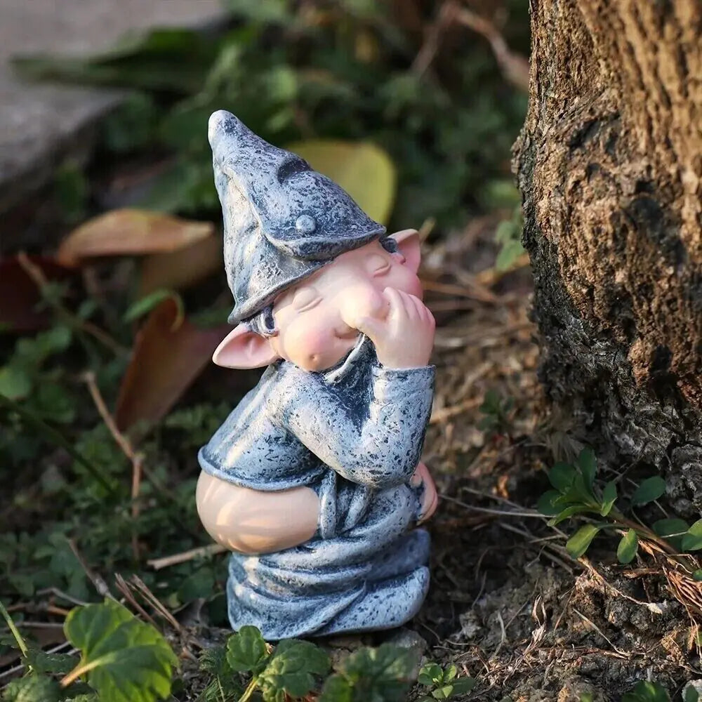 Pooping Naughty Gnome Miniature Statue Funny Resin Dwarf Home Garden Ornament US