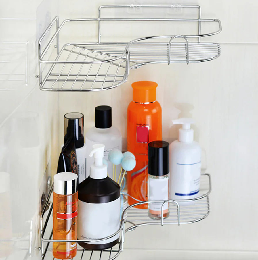 Shower Caddy Shelf Bathroom Corner Bath Storage Holder Organizer Triangular Rack