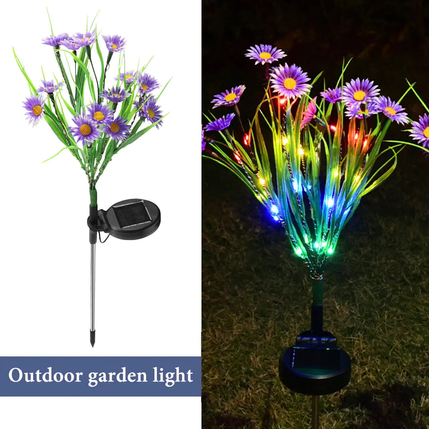 Solar Garden Lights LED Flower Stake Lamp Outdoor Yard Waterproof Patio Decor